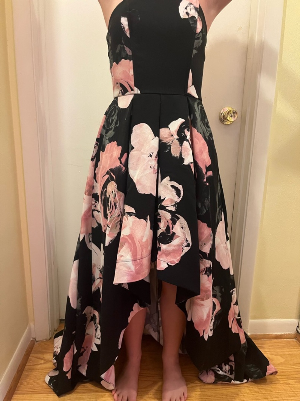 Speechless Black Strapless Dress with Subtle Shine